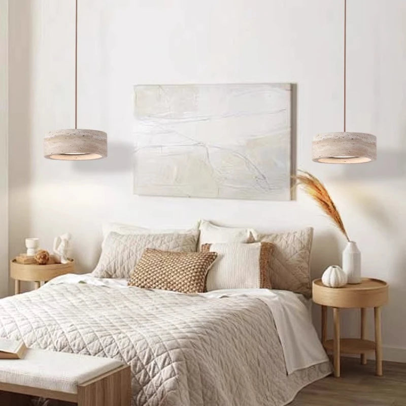 Led Pendant Lamp Stone Style Chandelier Long Wire