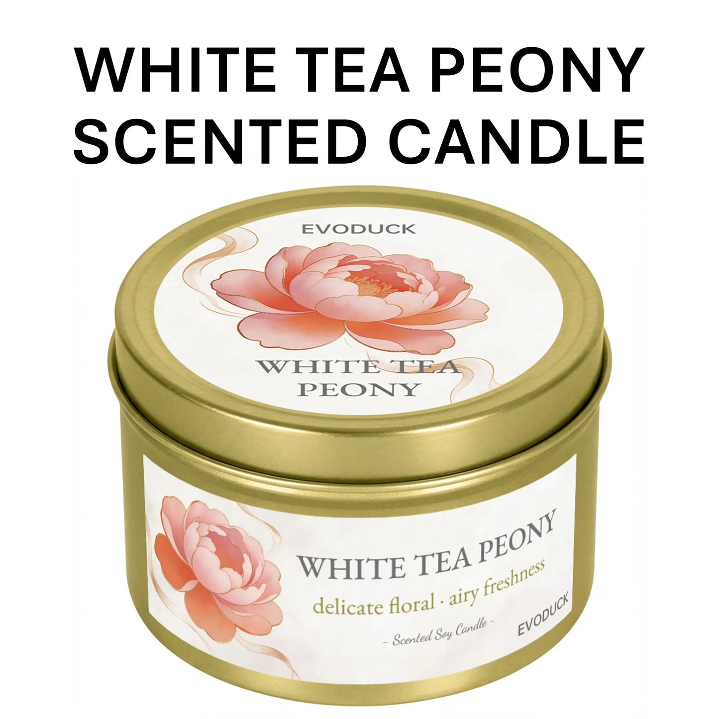 4Pcs Floral Scented Candle Set  Natural Soy Wax Tin Candles