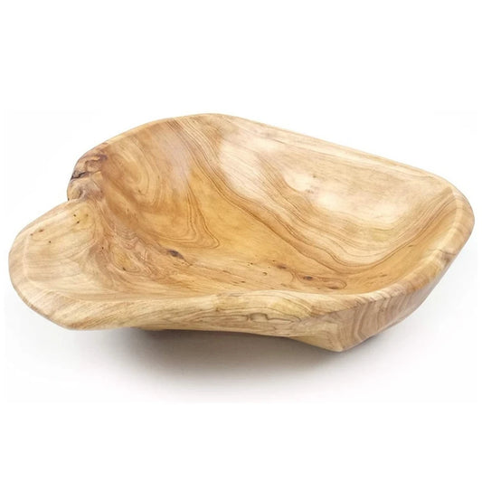 Wooden Fruit Salad Serving Bowl Hand-Carved Root Bowls  15-19cm
