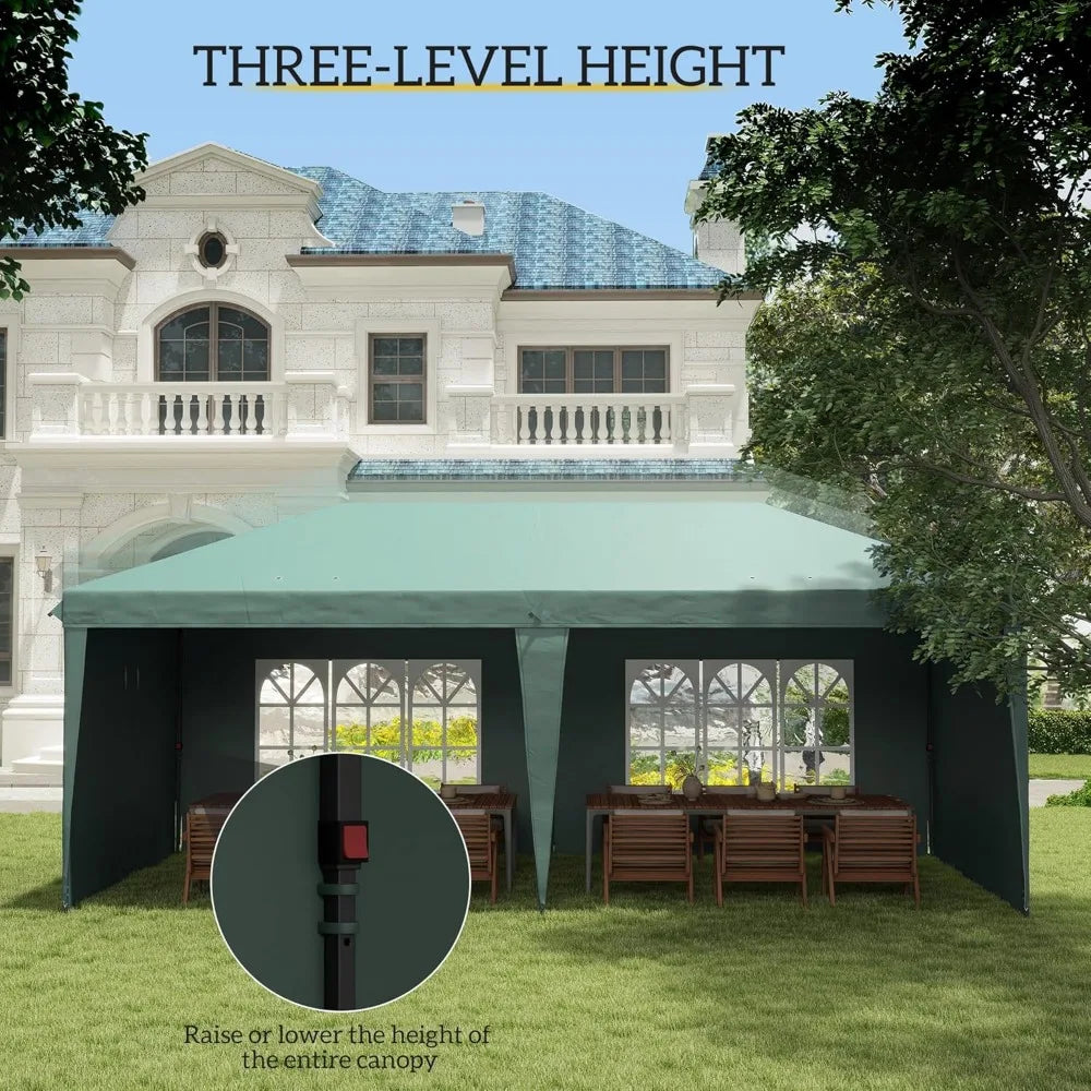 10' x 20' Pop Up Canopy Tent with 4 Sidewalls, Heavy Duty