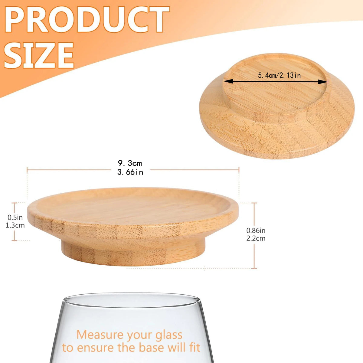 2 Pcs Bamboo Wine Glass Topper Coasters Plate, Charcuterie Board