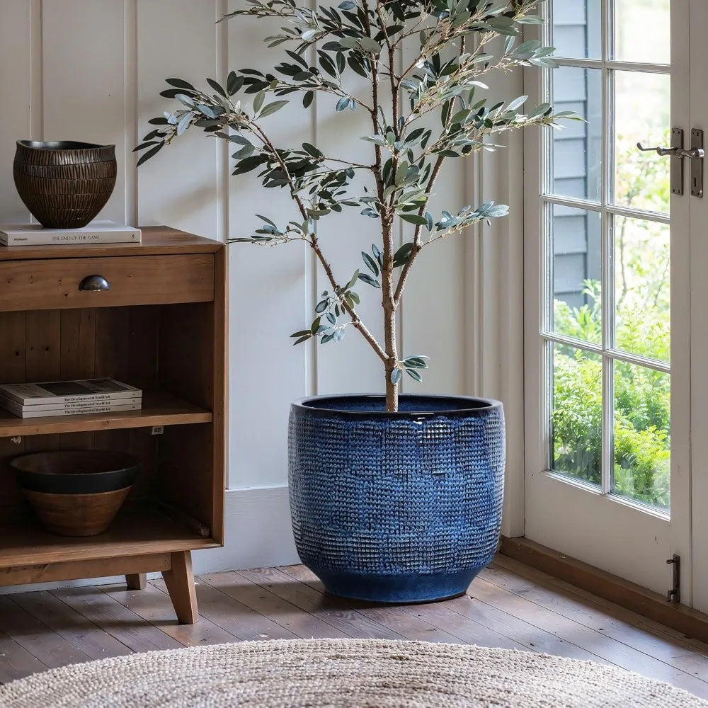 Ceramic Planters, Large Outdoor Indoor Pots, Drainage Hole