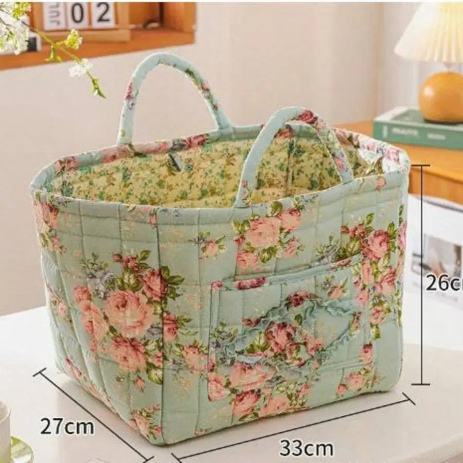 Large Capacity Fabric Storage Basket, Foldable Laundry  Carry Handles,