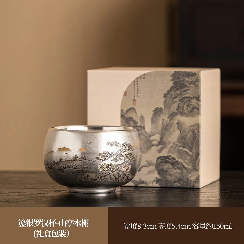 Silver Lined Ceramic Master Tea Cup,