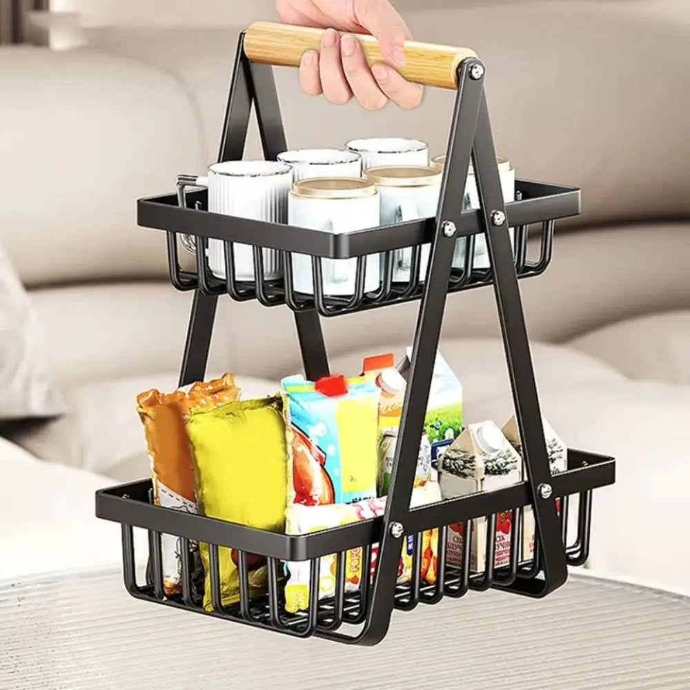 2-Tier Design Fruit Basket 3-Tiers Design Kitchen Organizer
