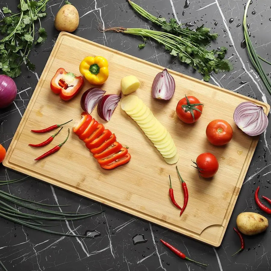 24 x 16 in Bamboo Cutting charcuterie Board,  Juicy Groove