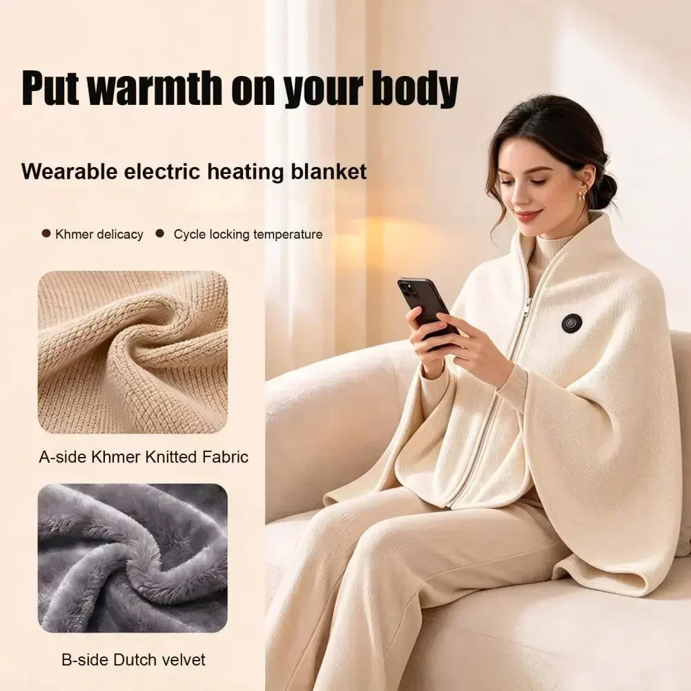 Heated Shawl Lightweight Wearable Blanket