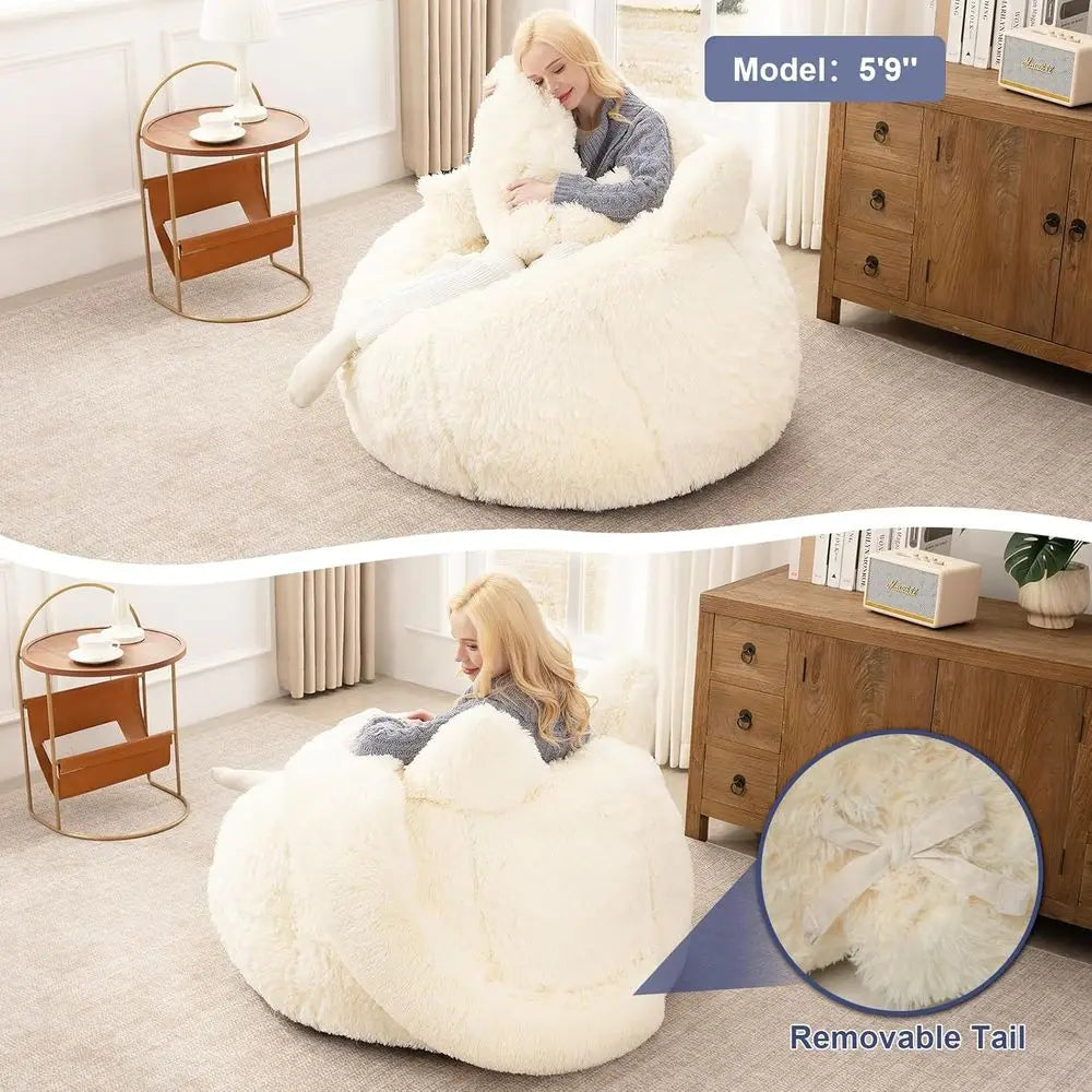 Giant Plush Faux Fur Bean Bag Chair -
