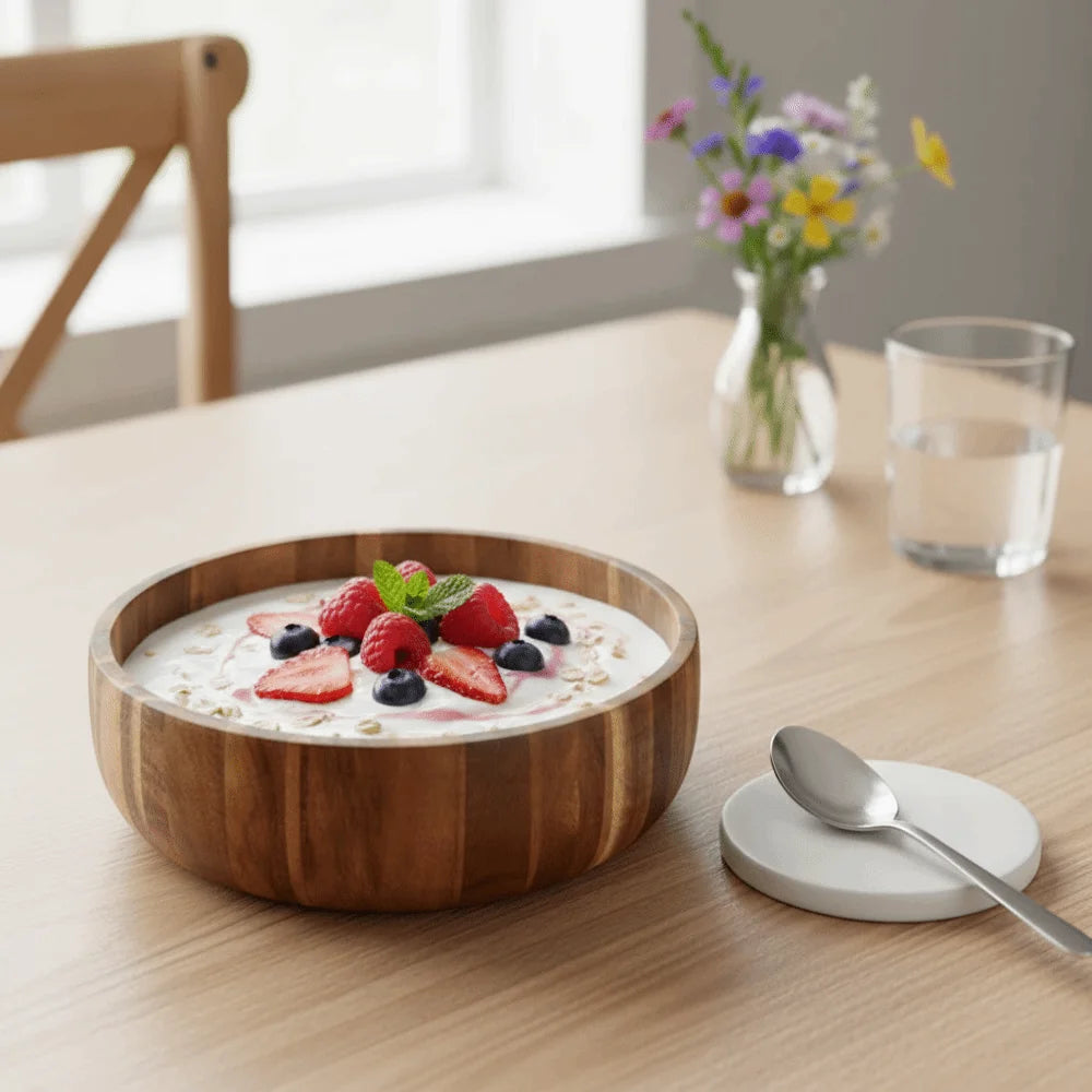 Natural Vintage Acacia Wooden Bowl