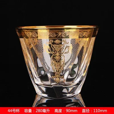 Palace style crystal glass with gold line beer mug