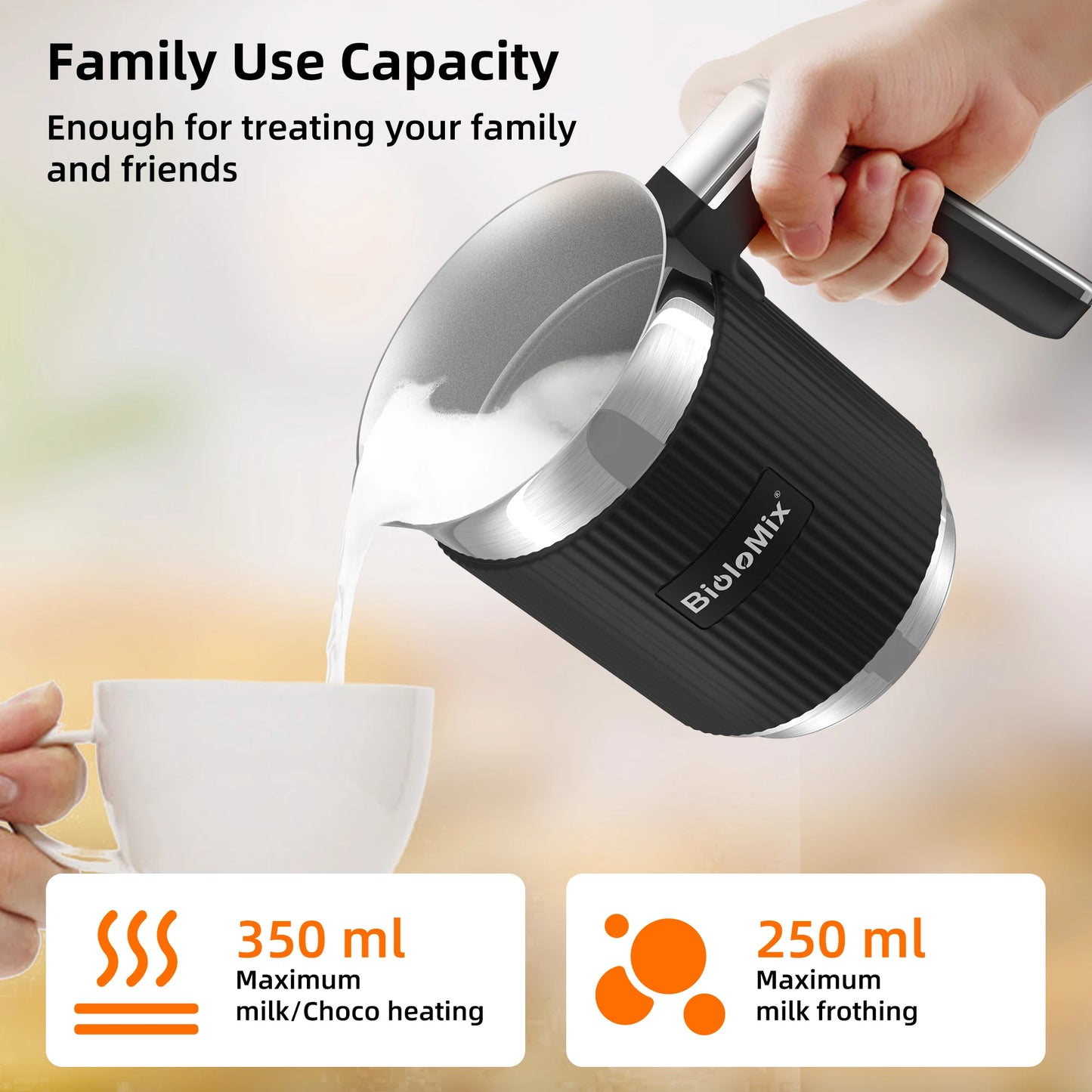 5-in-1 Automatic Hot/Cold Foam Milk Frother Dishwasher Safe