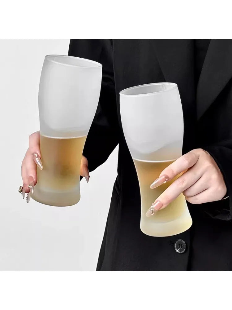 Creative Large Capacity Glass Beer Mug Frosted