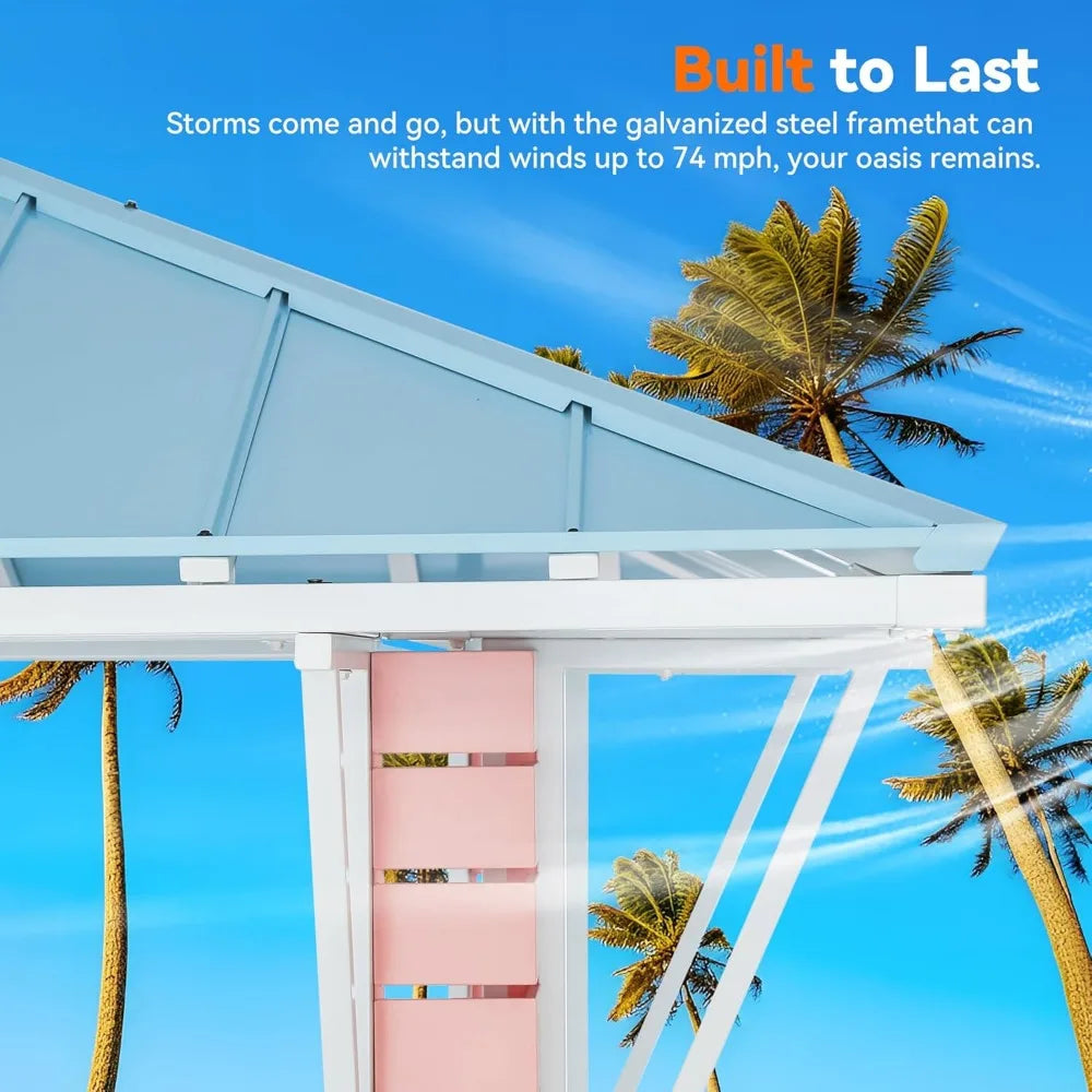 Outdoor Bar, Grill Gazebo with USB Charging Socket and Hooks