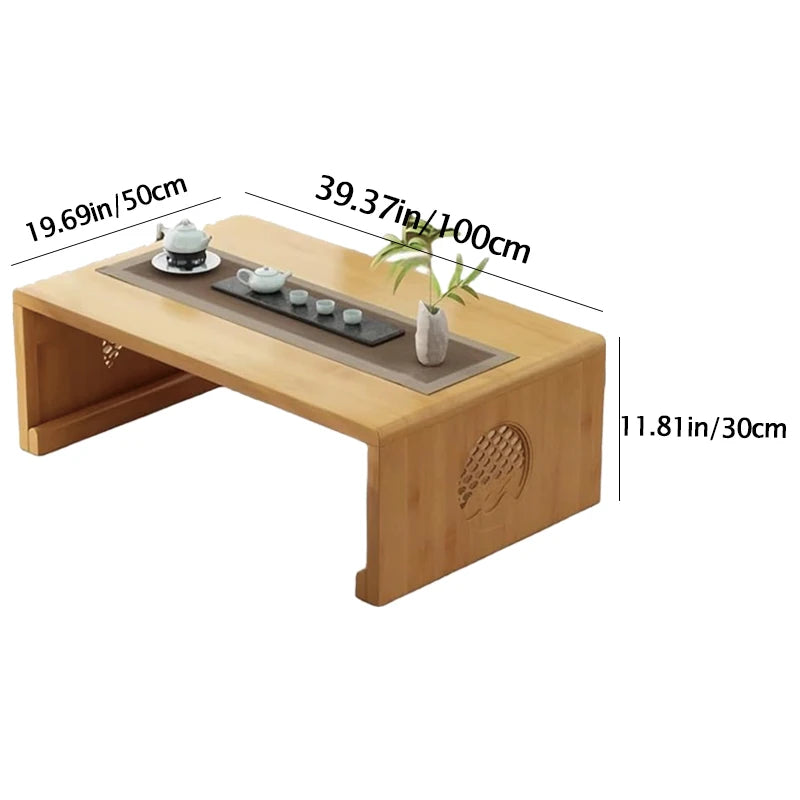 Foldable coffee table,  low table, no assembly required low tatami table.