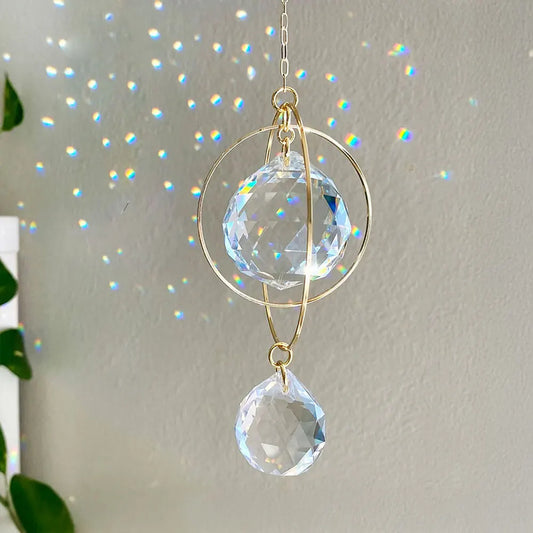 1pc Crystal Sun Catcher Galaxy Metal Ring Crystal Jewelry Sun Catcher