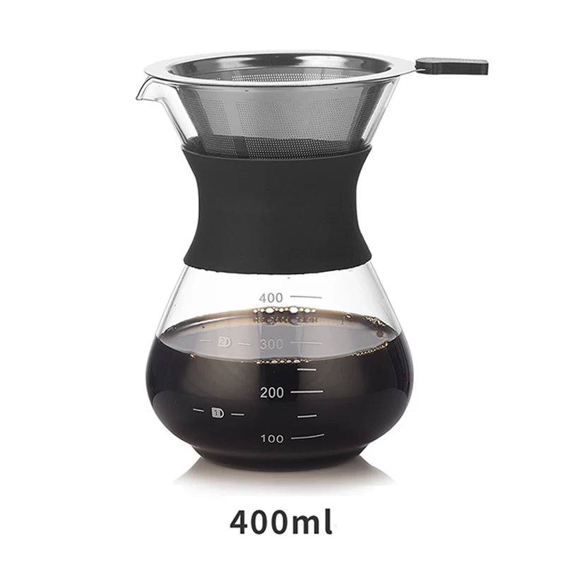 Pour Over Coffee Maker Set - Reusable Stainless Filter