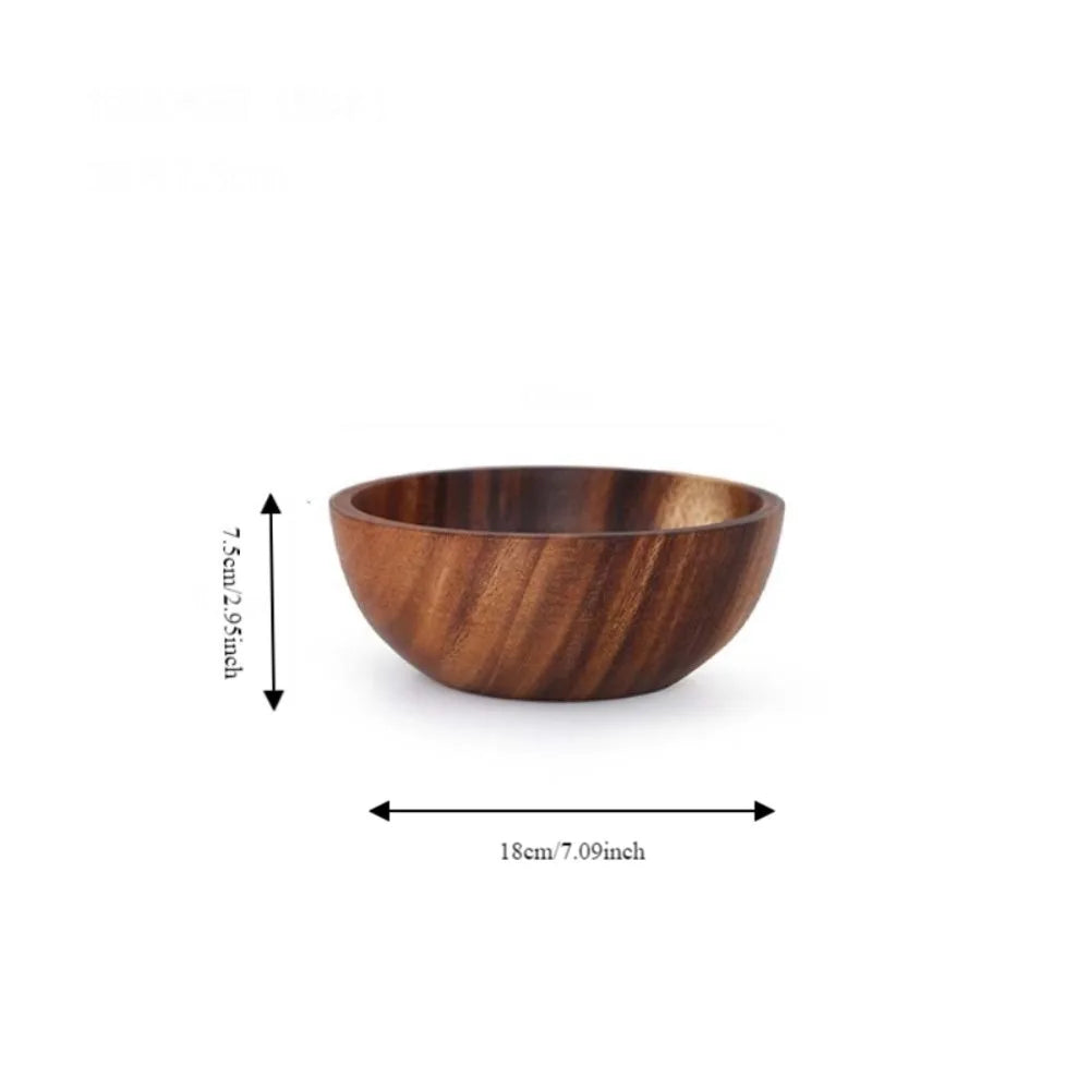 Natural Hand-Made Wooden Salad Bowl Acacia Wood