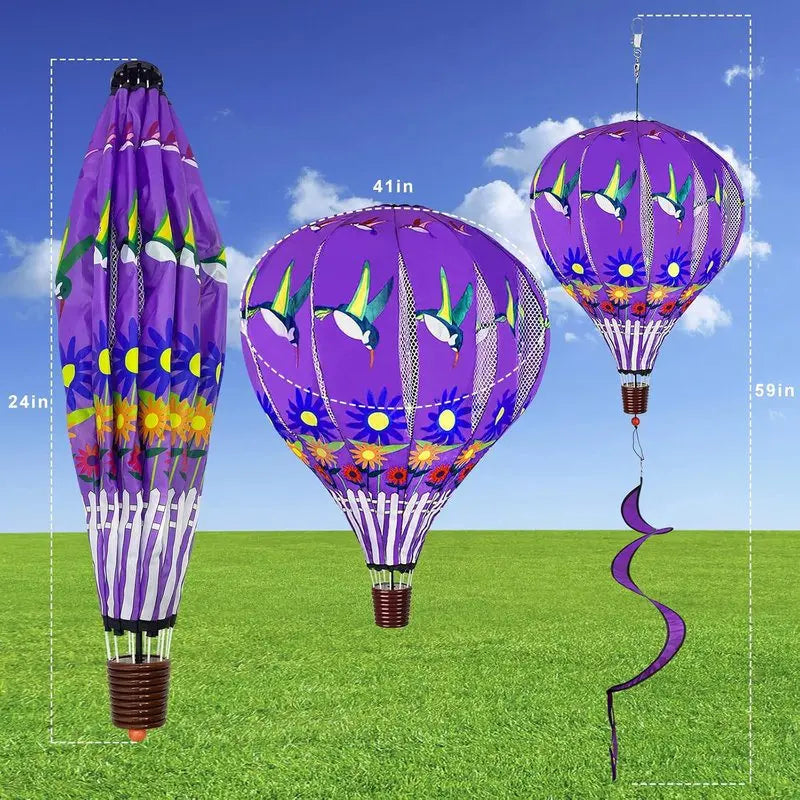 2pcs Hot Air Balloon Wind Spinners | 59 inch Garden Wind Spinner