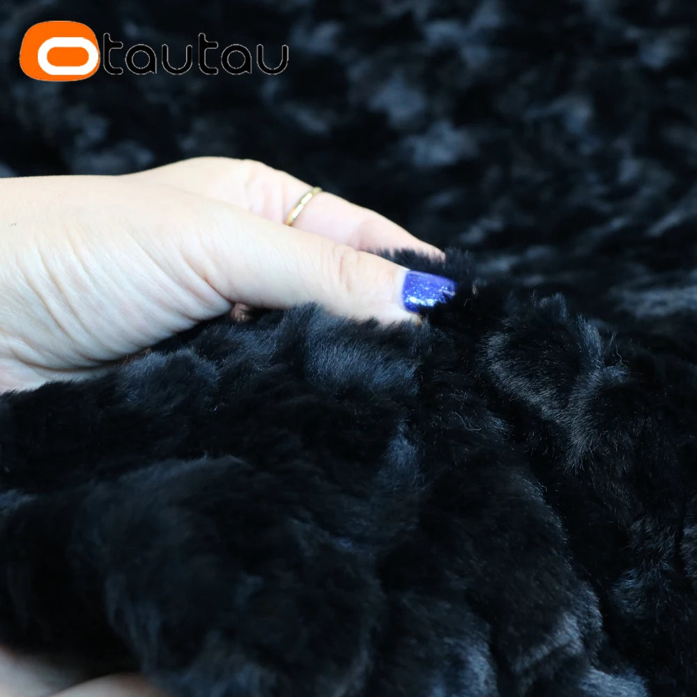 Faux Bunny Fur Bean Bag Pouf with Filling