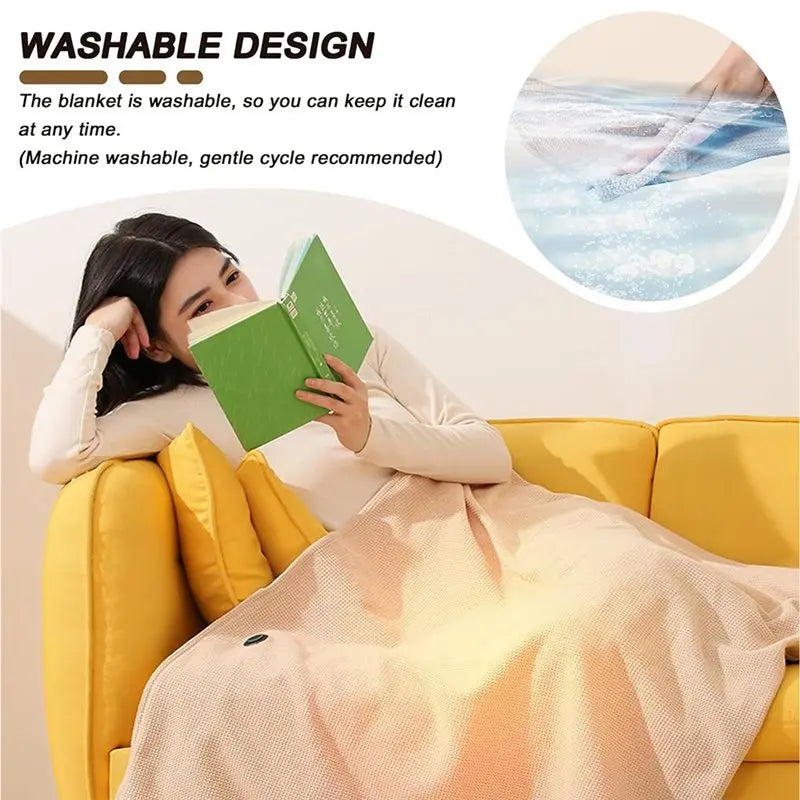 Wearable Heated Blanket USB Rechargeable  Zipper