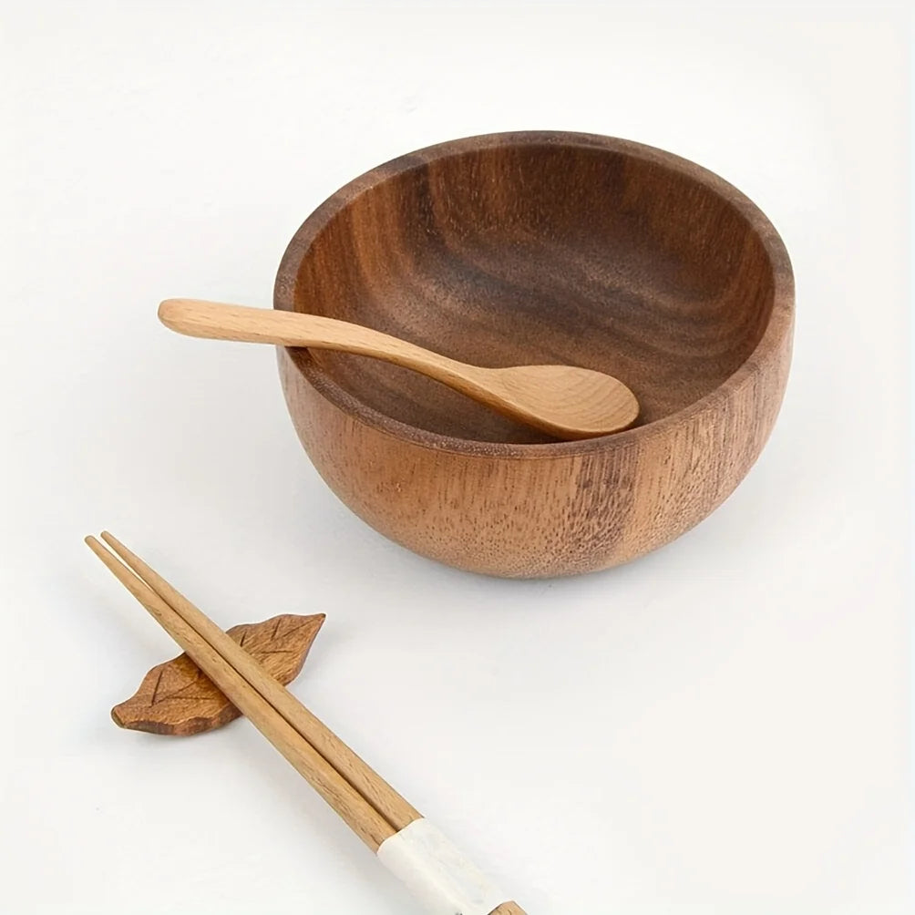 2 Pack Acacia Wooden Serving Bowls, 10*6cm