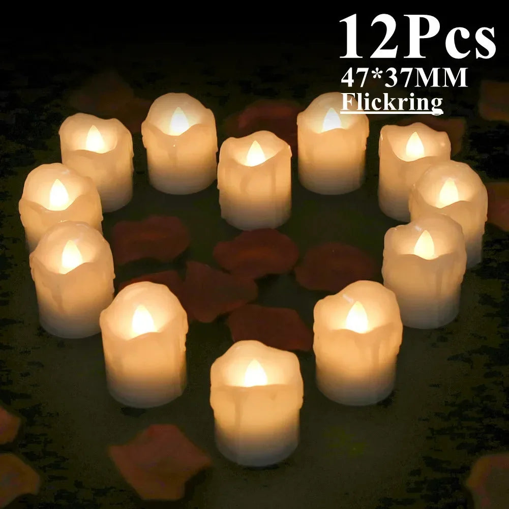 6/24Pcs Flameless LED Candles Tea Light - Battery Powered