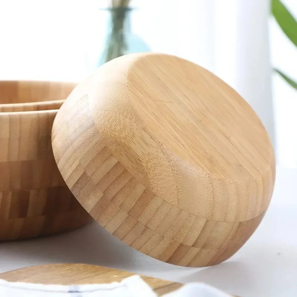 Large Bamboo Salad Bowl Wooden Mixing Bowl