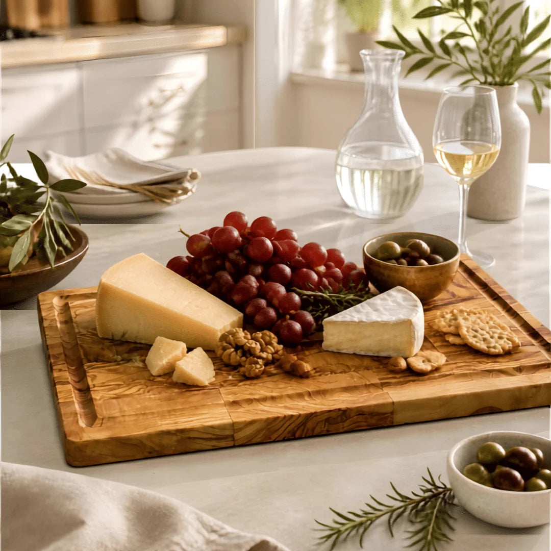 Olive Wood Large Cutting Board, 15.5" x 10" Charcuterie