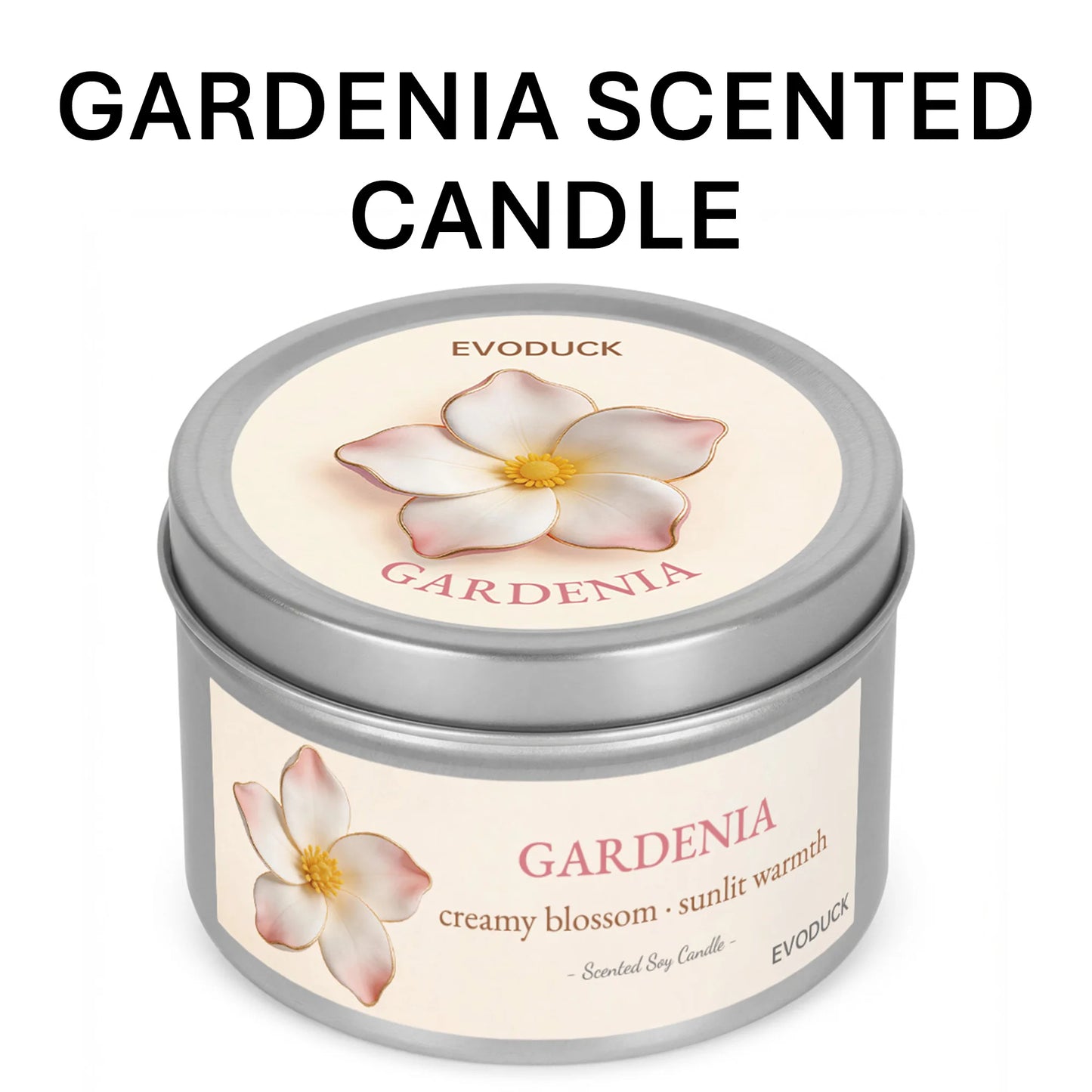 4Pcs Floral Scented Candle Set  Natural Soy Wax Tin Candles