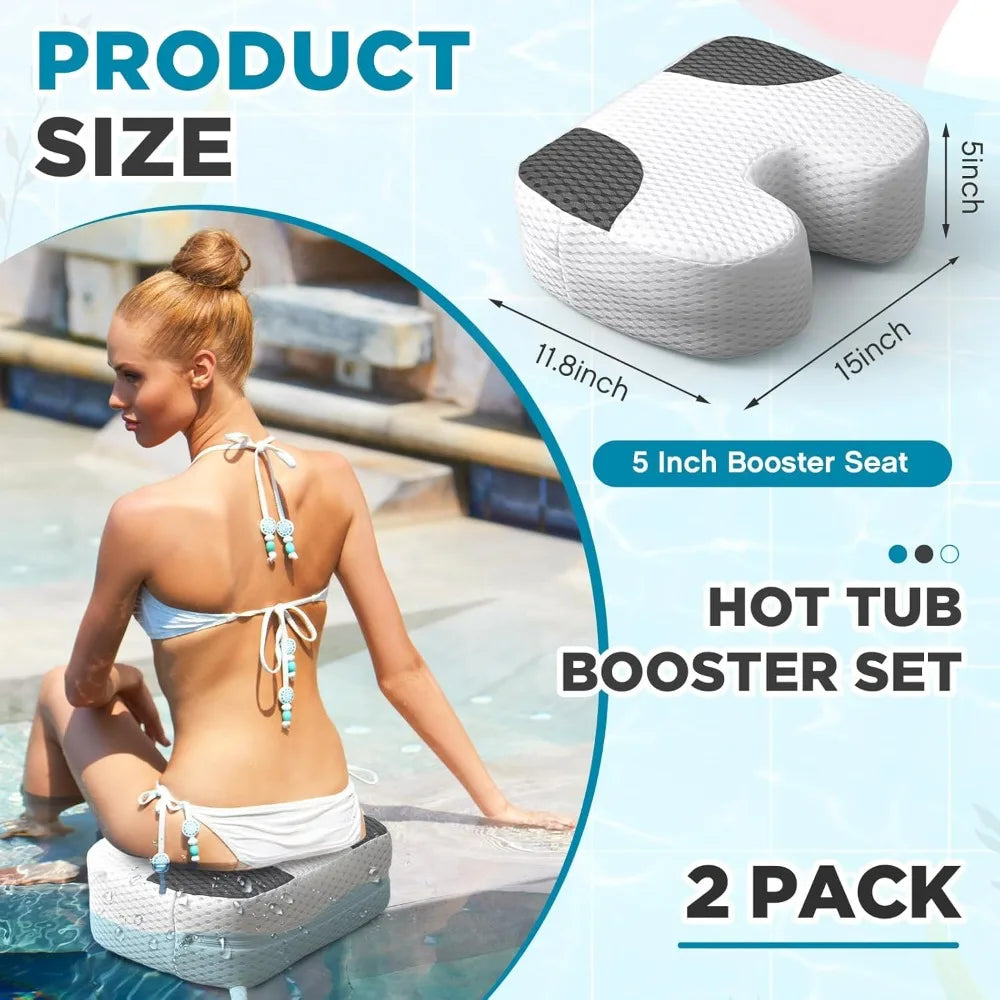2 Pcs Hot Tub Booster Seat Weighted Inflatable Cushion