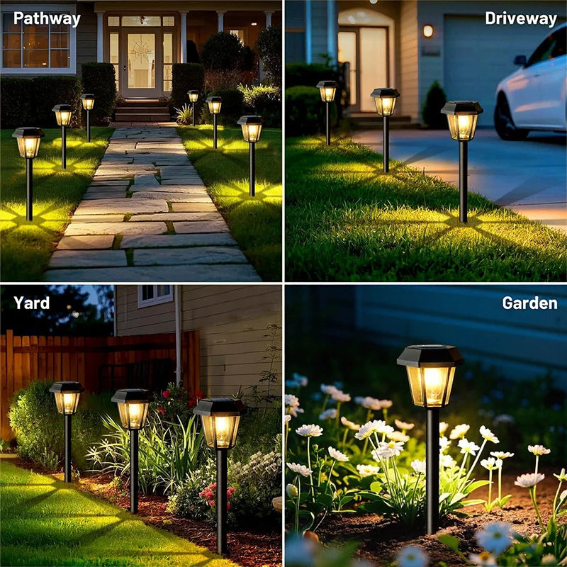 Solar Lights Outdoor Pathway Solar Hexagonal