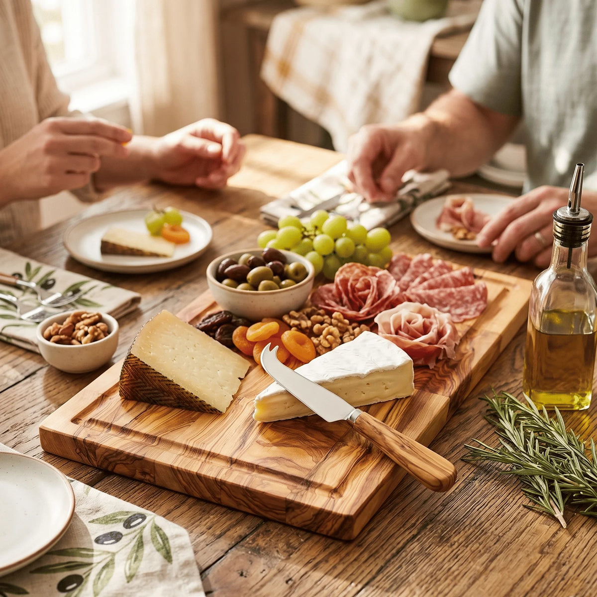 Olive Wood Large Cutting Board, 15.5" x 10" Charcuterie