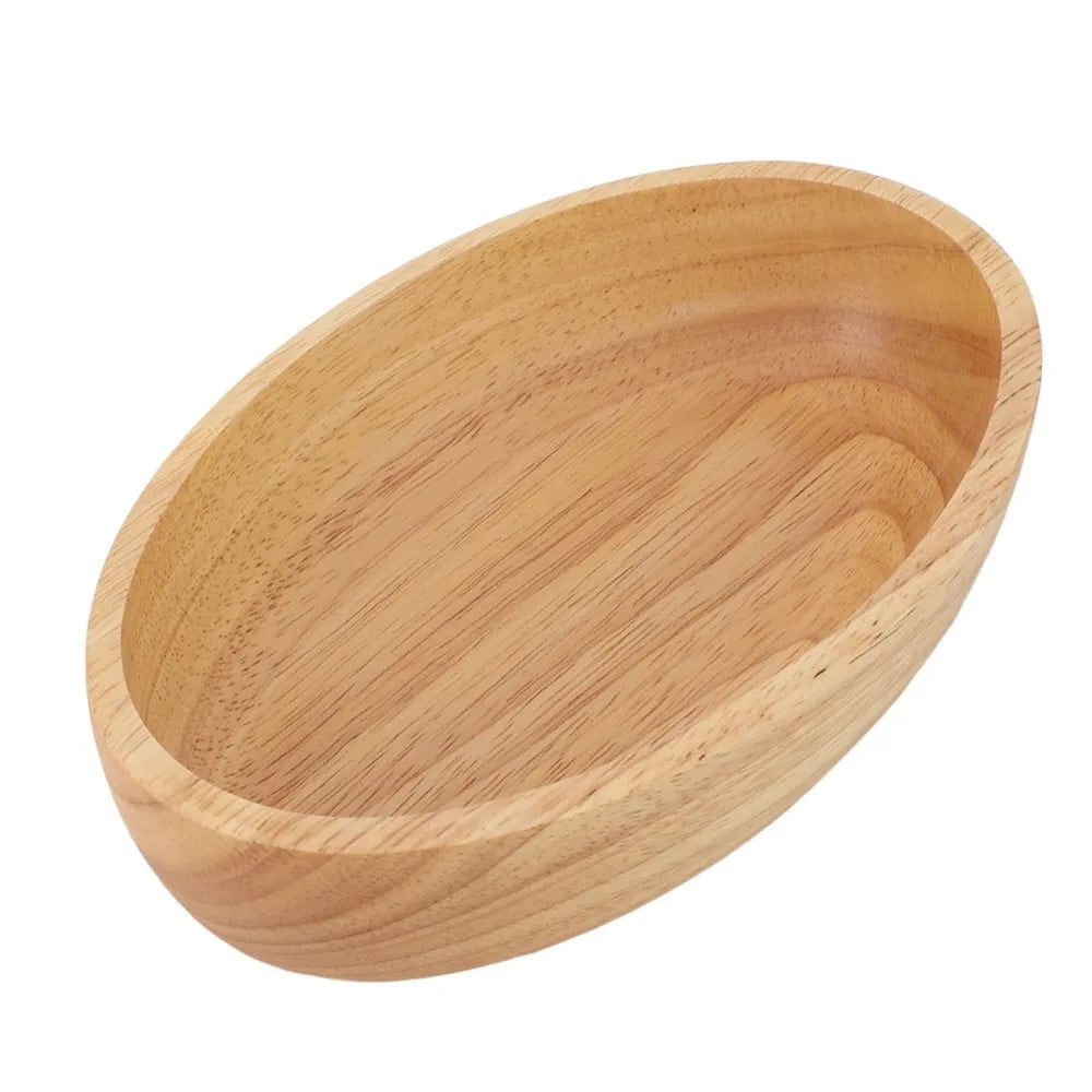 Portable Wooden Fruit Bowl Boat Smooth Large-capacity