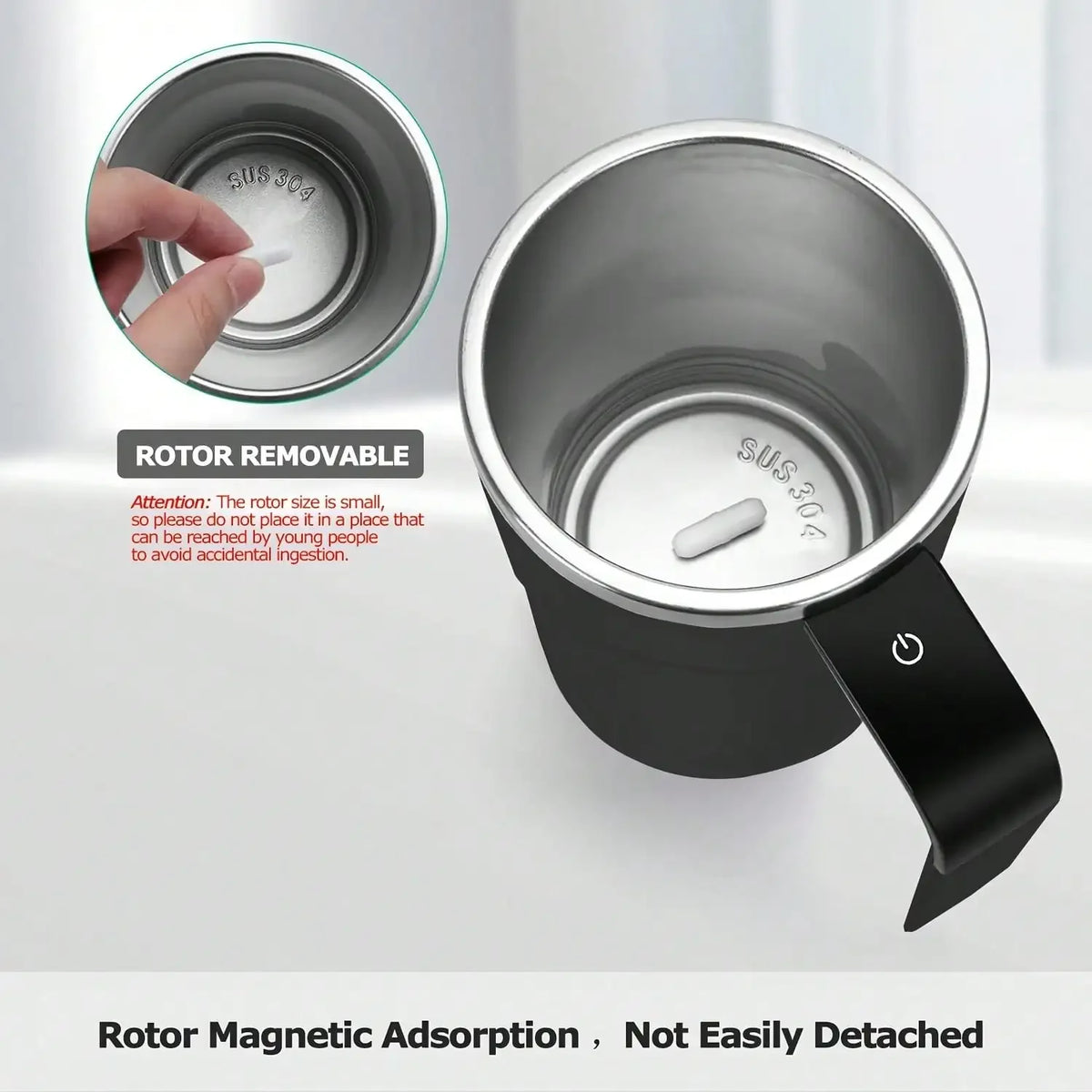 Automatic Stirring Coffee Mug With Temperature Display