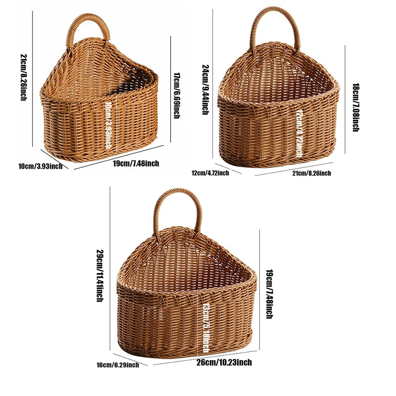 Wall Mounted  Simulated Rattan Hanging Basket,