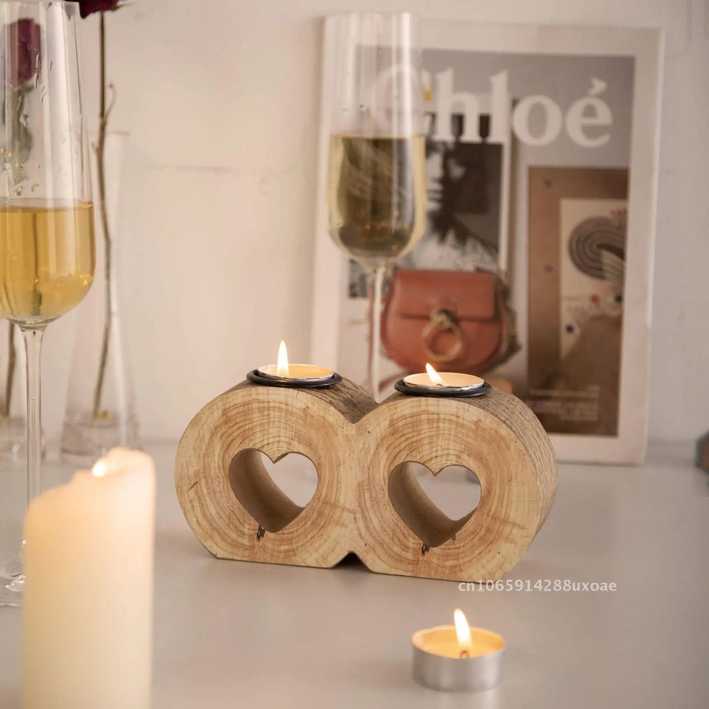 Wooden Candlestick Atmosphere Candlestick Candle Utensils