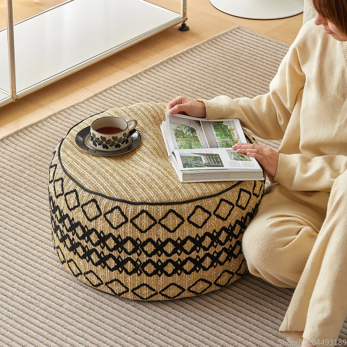 Bohemian Moroccan Pouf Ottoman