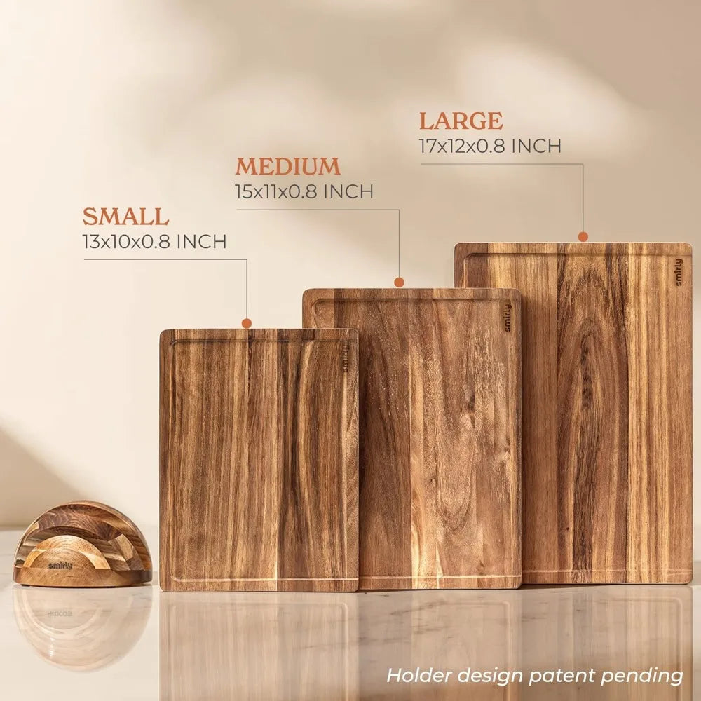 Wood Cutting Boards Bamboo Cutting Board Set, Charcuterie
