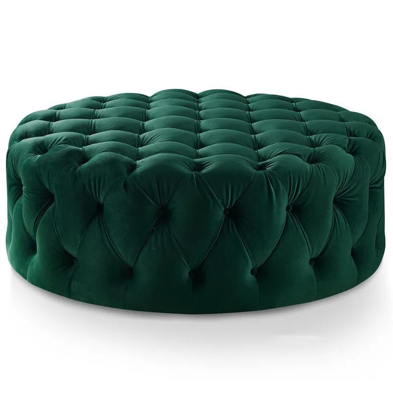 Velvet Round Ottoman Luxury Sofa Pouf