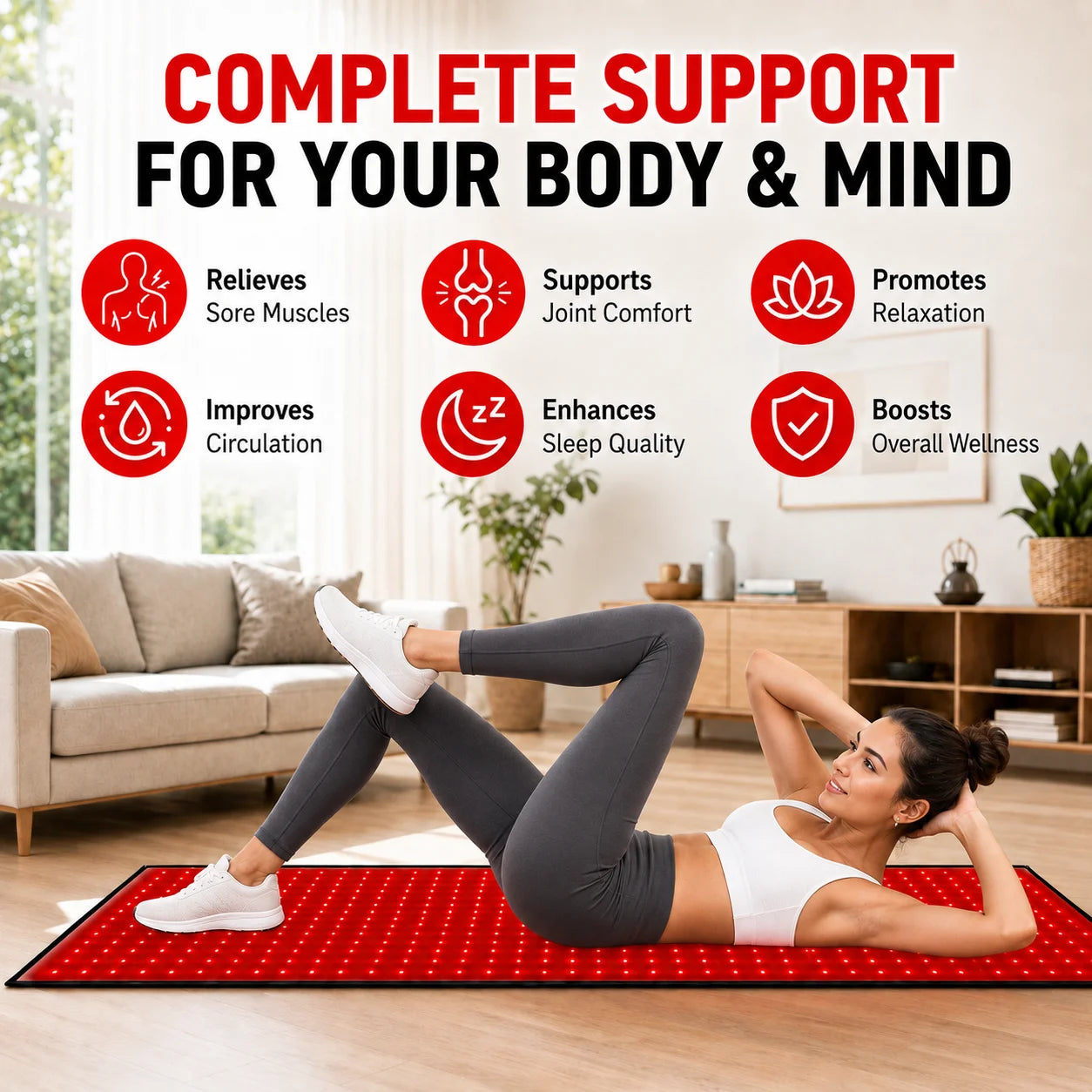 Red Light Therapy Mat 660nm& 850nm Red Light Therapy Pad
