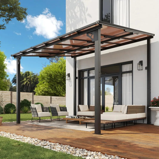 High quality-10' x 12' Gazebo w/ Sloped Roof,Wall-Mounted