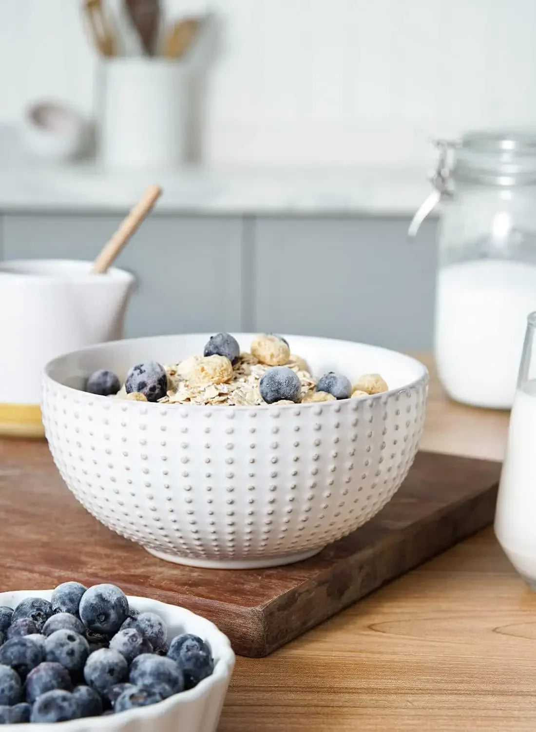 Cereal bowls 26 oz, Ceramic Soup Bowl- 6 Inch, Set of 4, Arctic white