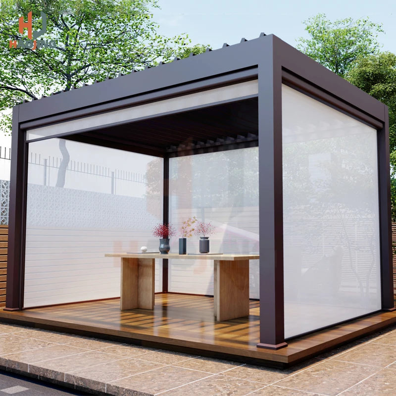 Outdoor Garden Gazebo 4x3 4x4 6x3 Metal Pergola Electric flip folding