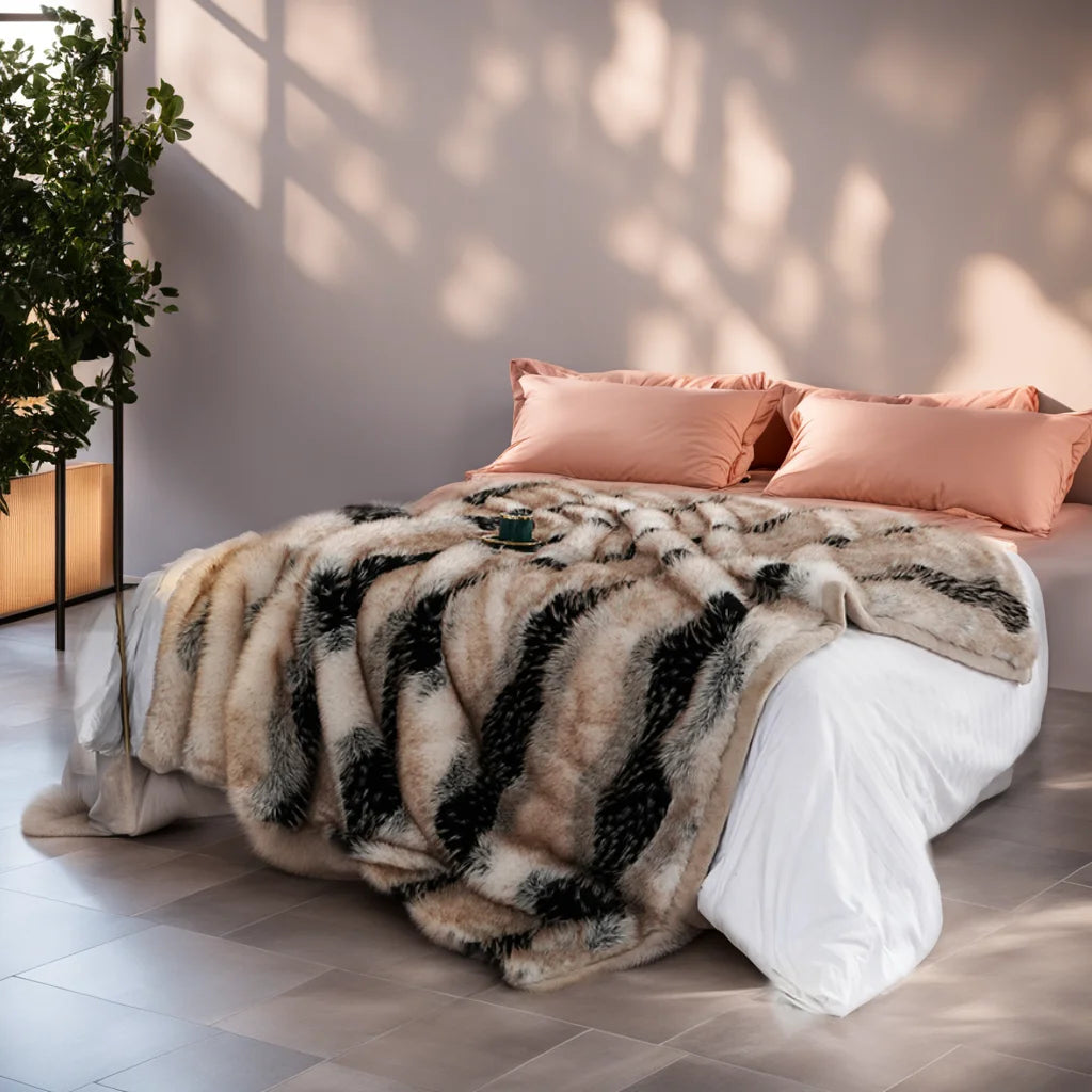 A1 Luxury Faux Fur Blanket  fluffy blankets throws