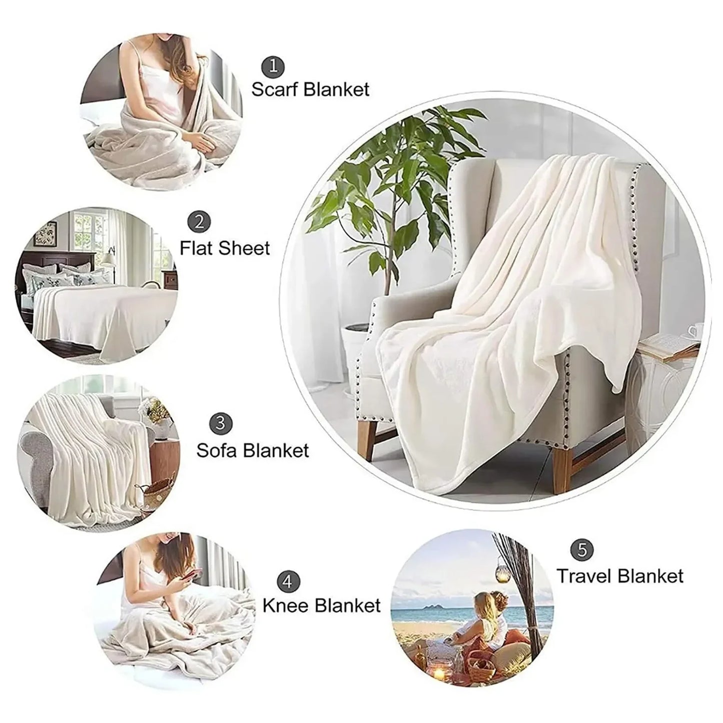 Throw Blanket Lettuce Blanket Super Soft Fuzzy Plush Blanket