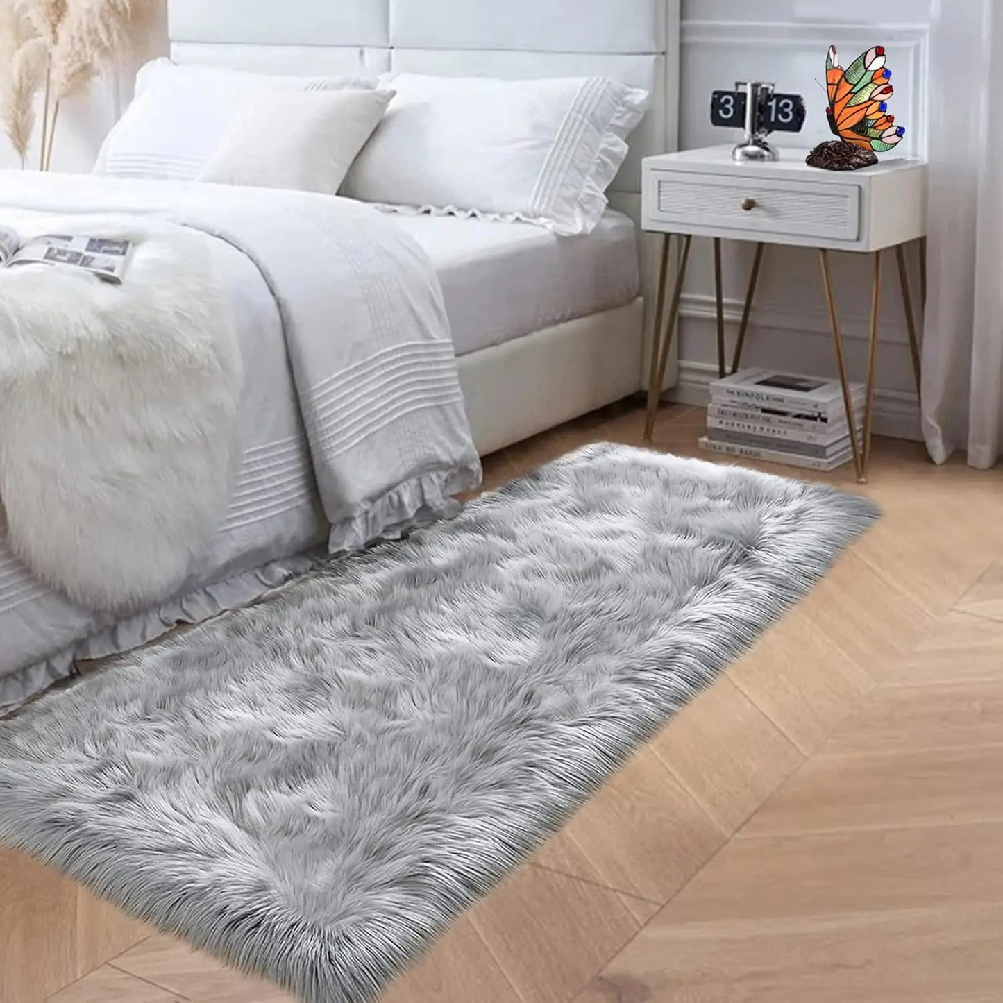 Area Rugs 10x12 Fluffy Fuzzy Furry Rug Faux Sheepskin