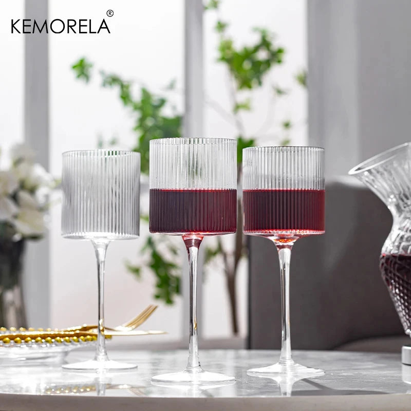 4PCS French Vertical lines Champagne Glasses