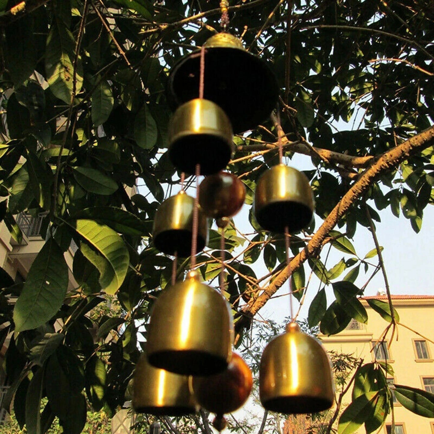 6 Copper Bells Wind Chimes -Metal Hanging Ornament