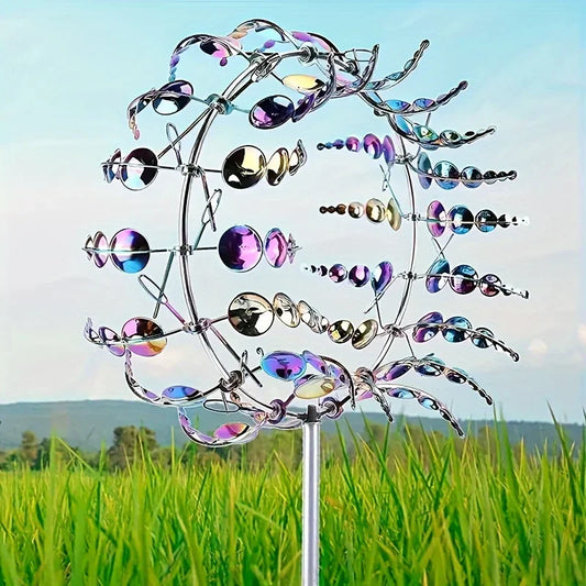 Unique Wind Collector Magical Kinetic Energy Metal Windmill Rotator