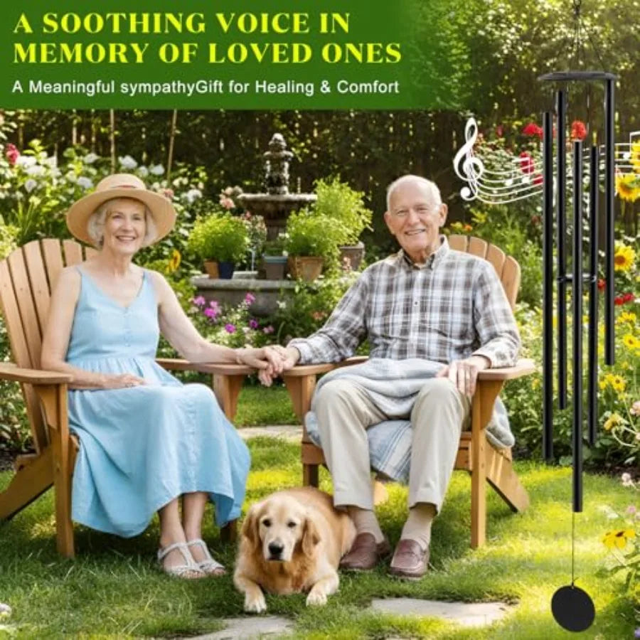 65" Extra Large Wind Chimes for Outside Deep Tone, 6 Thick Tubes Tuned